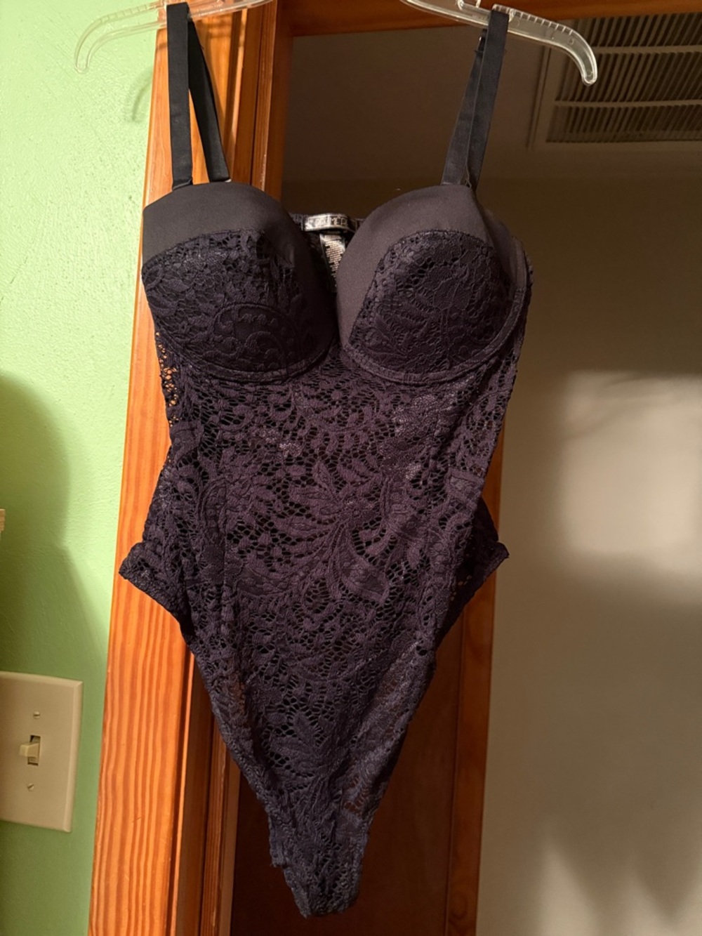 Lace Underwire Bodysuit Teddy in Black
